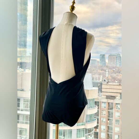🆕 ZIMMERMANN 🧿 NWOT Ottie High-Neck Draped 1PC Swimsuit, Black - Sz 4 US 10/12 - Picture 9 of 16